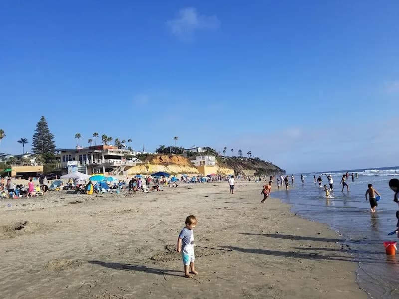 View of Moonlight State Beach in Encinitas, CA