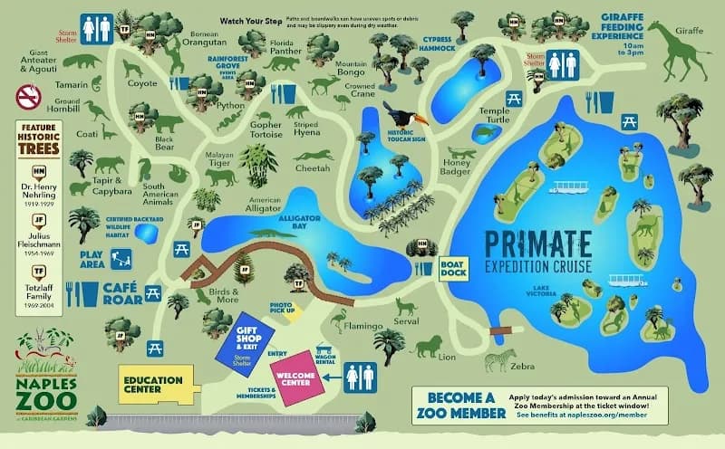 View of Naples Zoo at Caribbean Gardens in Naples, FL