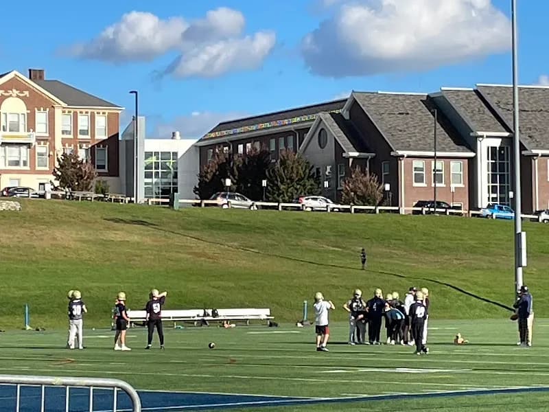 View of Needham Memorial Park in Needham, MA