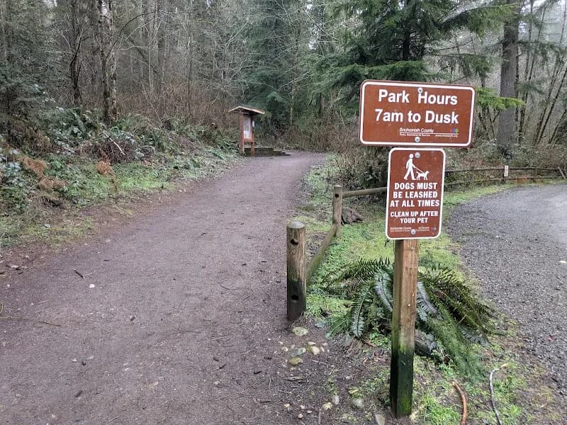 View of Paradise Valley Conservation Area Parking and Trail Head in Woodinville, WA