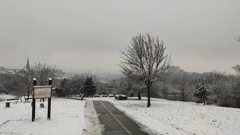 View of Parukářka Park in Vinohrady, CZ