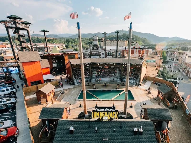 Paula Deen's Lumberjack Feud Supper Show amusement park in Pigeon Forge, TN