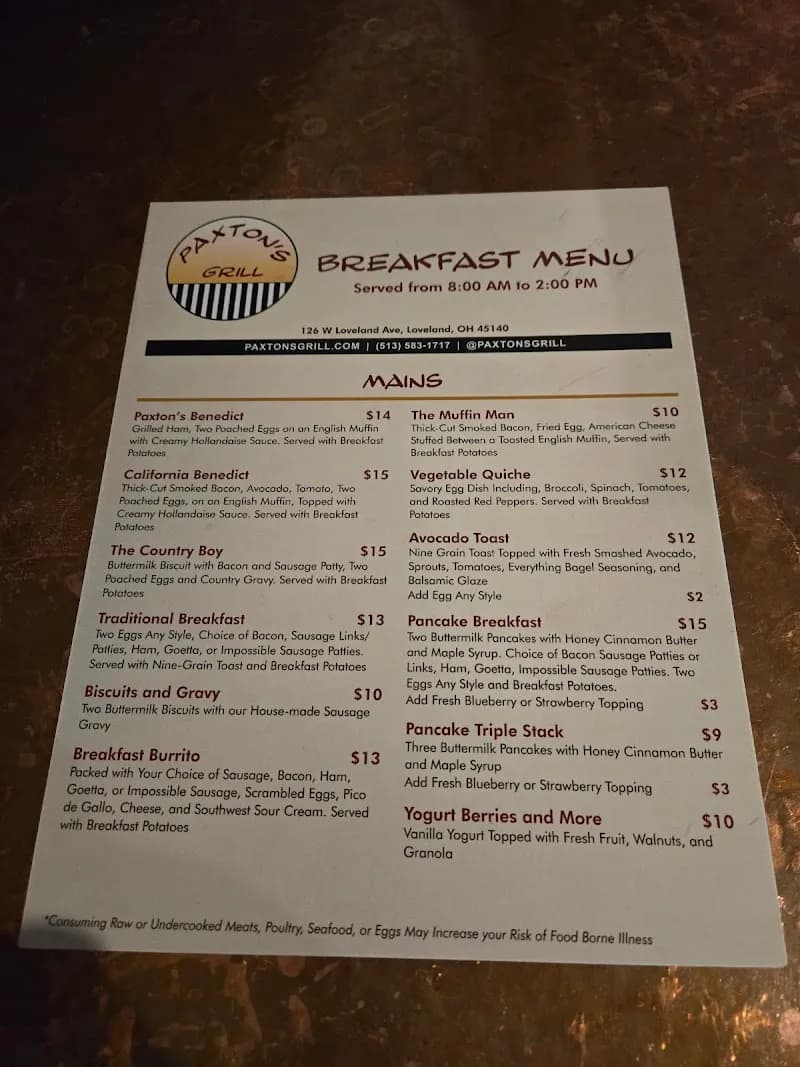 View of Paxton's Grill in Loveland, OH