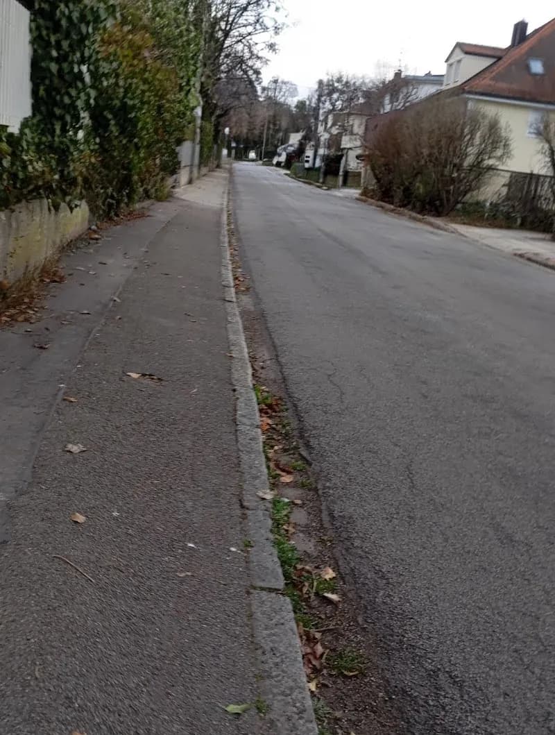 View of Perlacher Forest north entrance in Neubiberg, BY