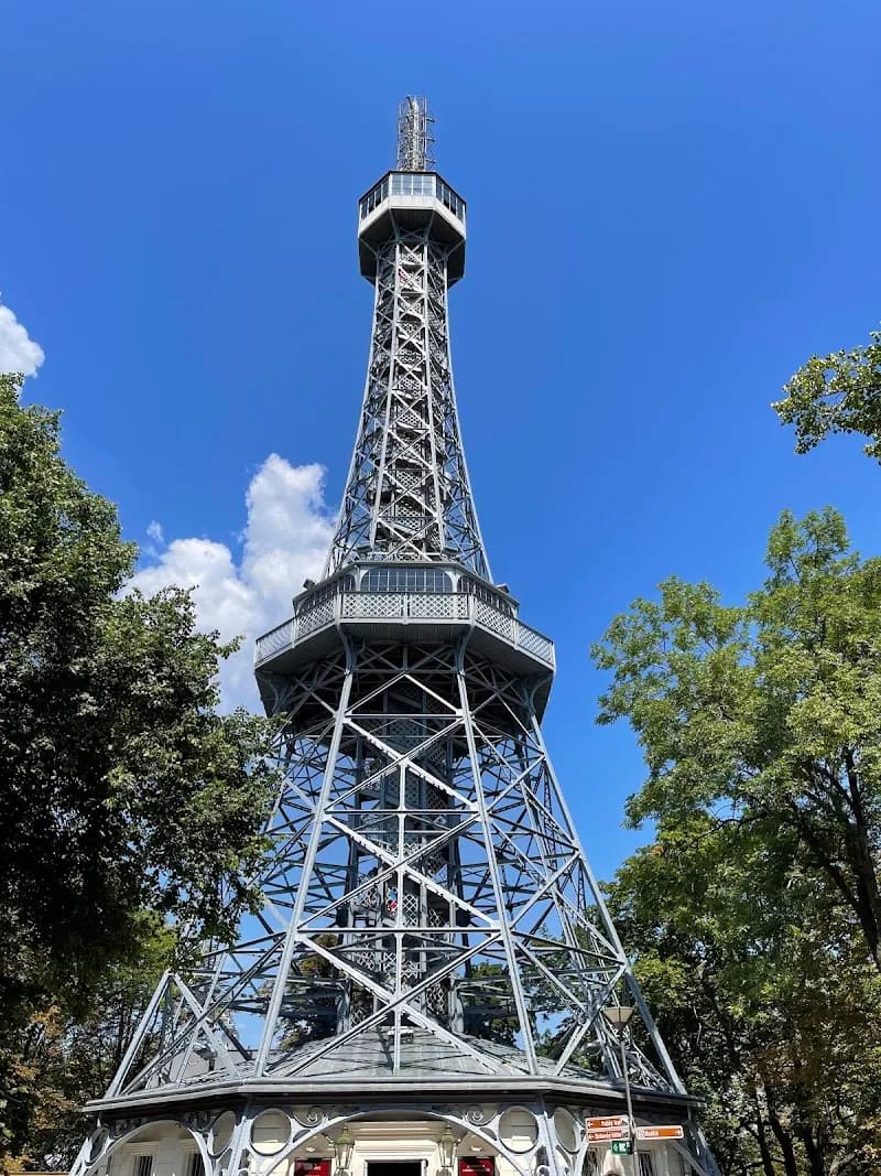 Petrin Tower historical landmark in Prague, PRG