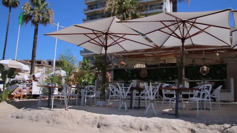 View of Plage de Juan les Pins in Juan-les-Pins, PACA