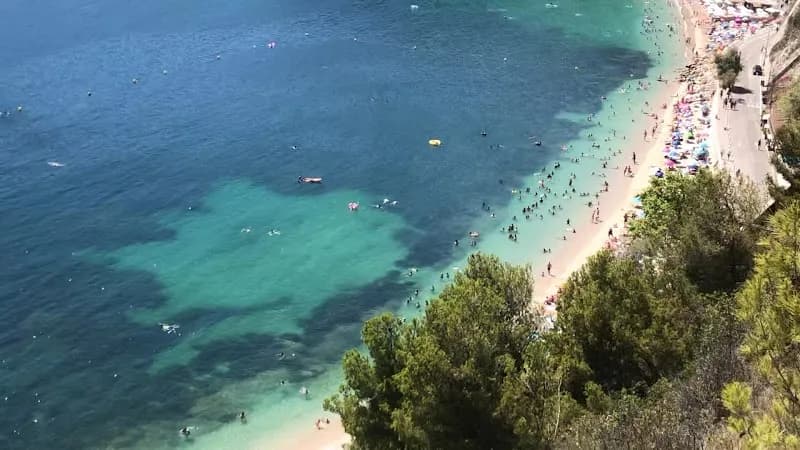 View of Plage des Marinieres in Villefranche-sur-Mer, PACA