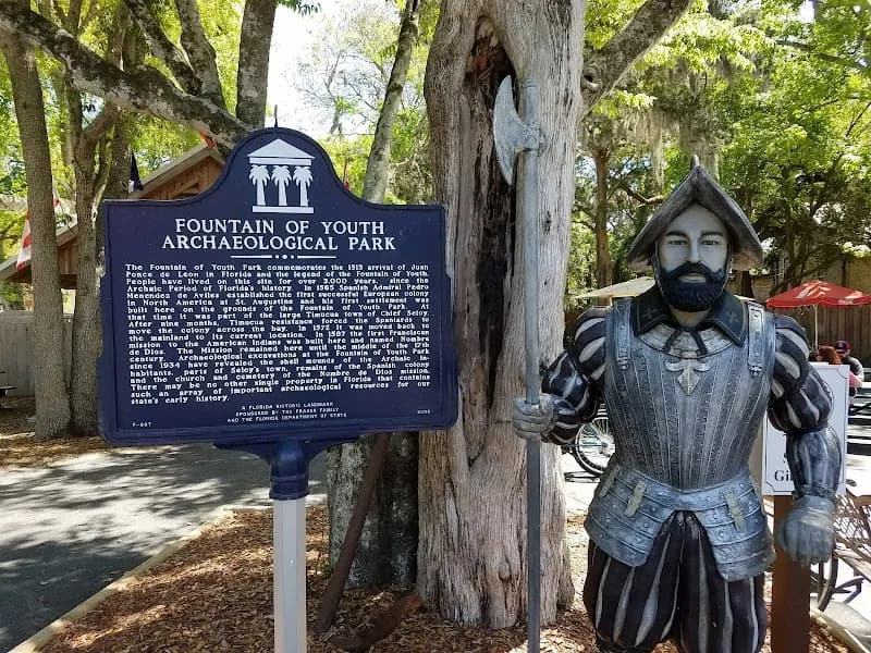 Ponce de Leon's Fountain of Youth Archaeological Park amusement center in St. Augustine, FL