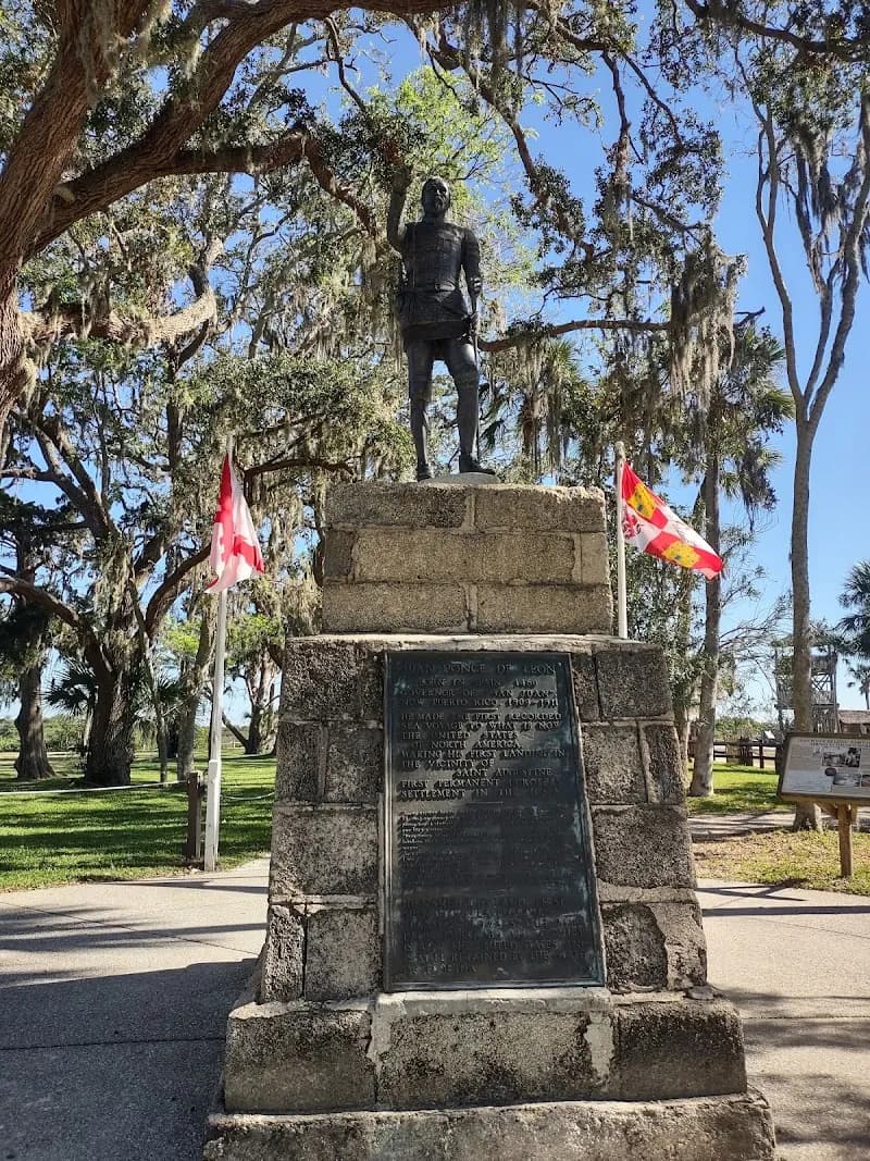 View of Ponce de Leon's Fountain of Youth Archaeological Park in St. Augustine, FL