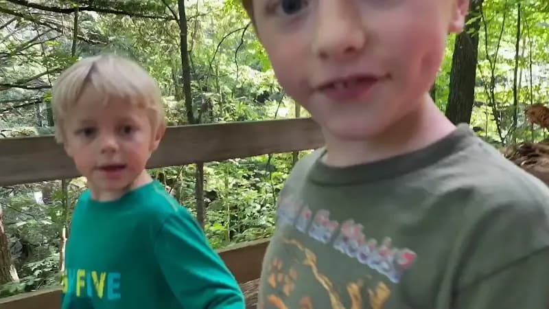 View of Presque Isle River Waterfalls Loop Trailhead in Wakefield, MI