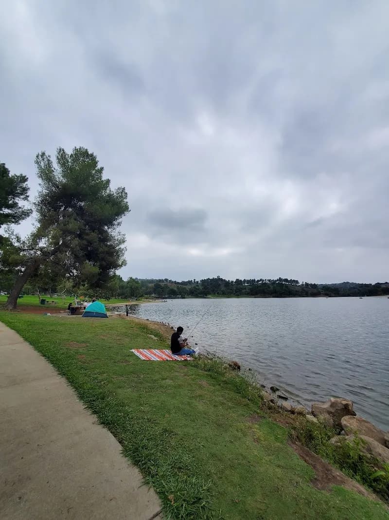 View of Puddingstone Lake/ Reservoir - East Shore in City of Industry, CA