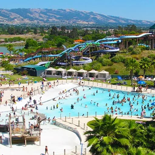 View of Raging Waters San Jose in Berryessa, CA