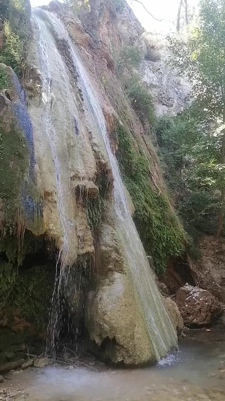 View of Rapentosa Waterfall in Petroupoli, AT