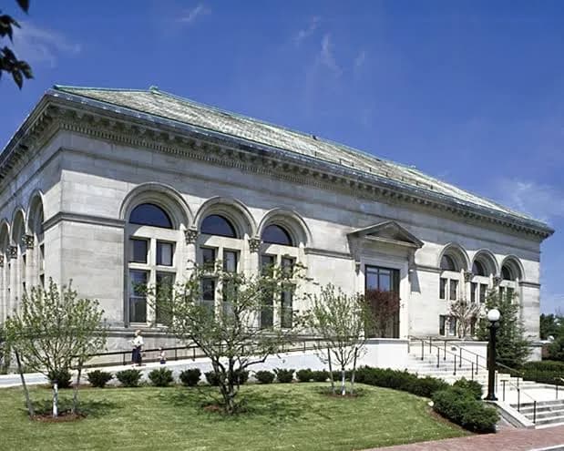 View of Robbins Library in Arlington, MA