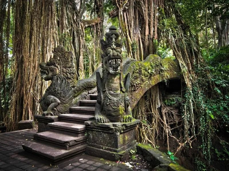 Sacred Monkey Forest Sanctuary nature preserve in Bali, BA