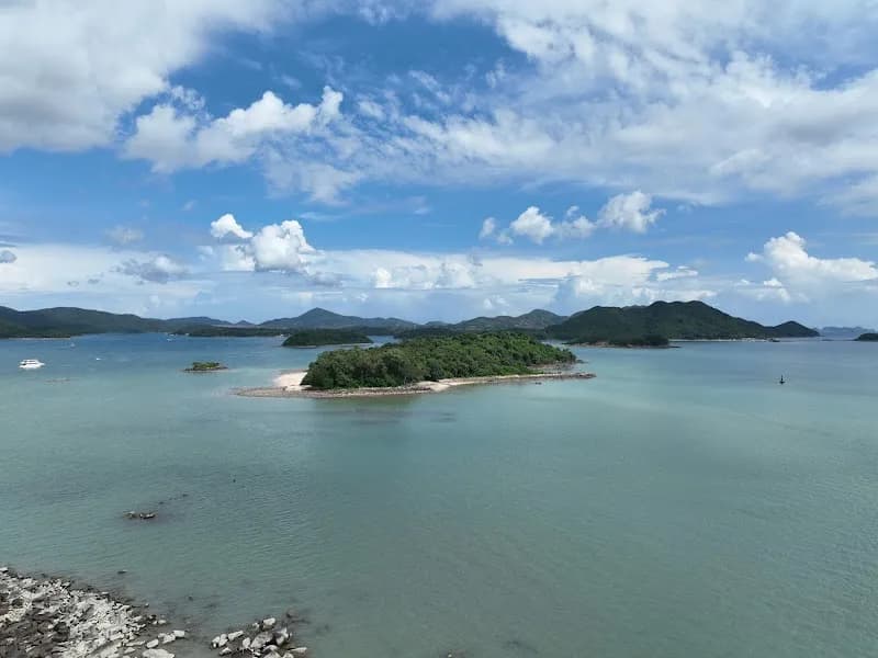 View of Sai Kung Waterfront Promenade in Sai Kung, HK