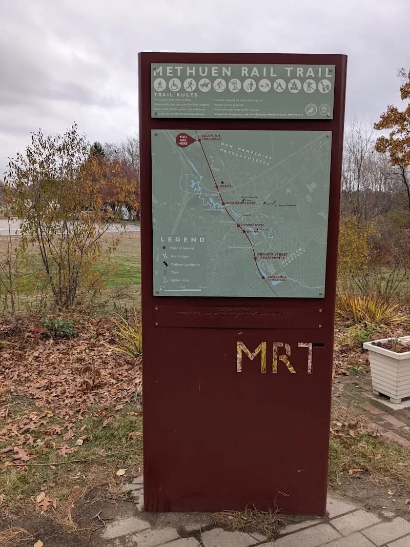 View of Salem NH Rail Trail in Plaistow, NH