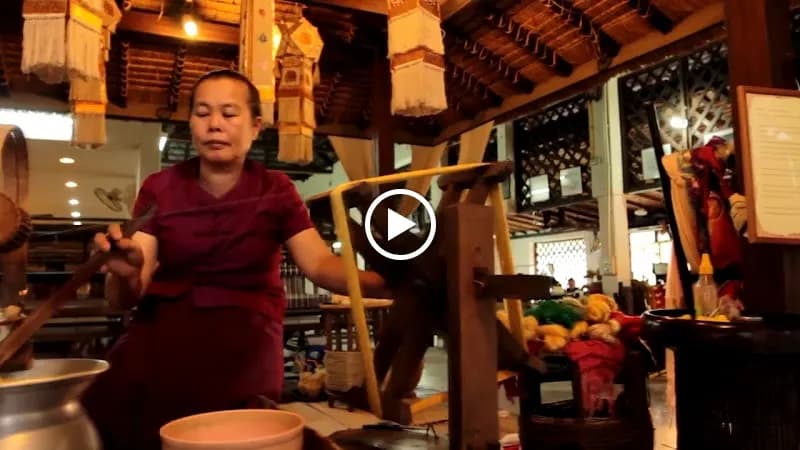 View of San Kamphaeng Silk Weaving Community in San Kamphaeng, CM