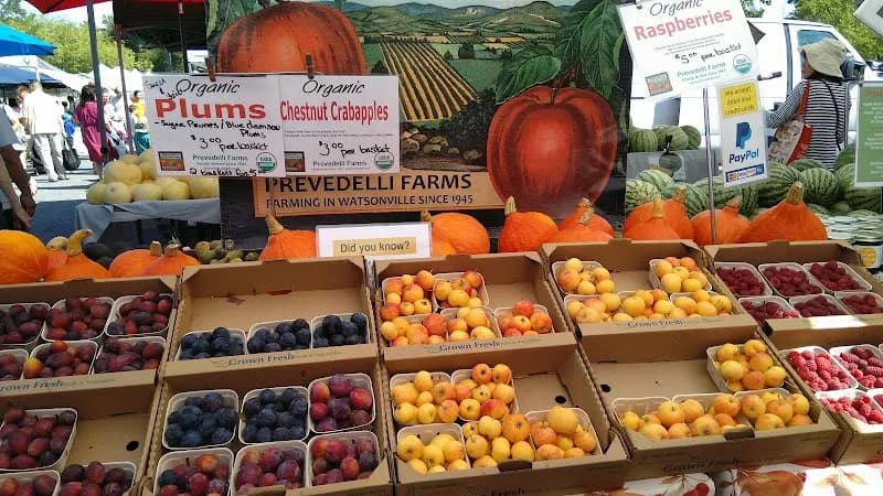 View of Saratoga Farmers' Market at West Valley College in Saratoga, CA