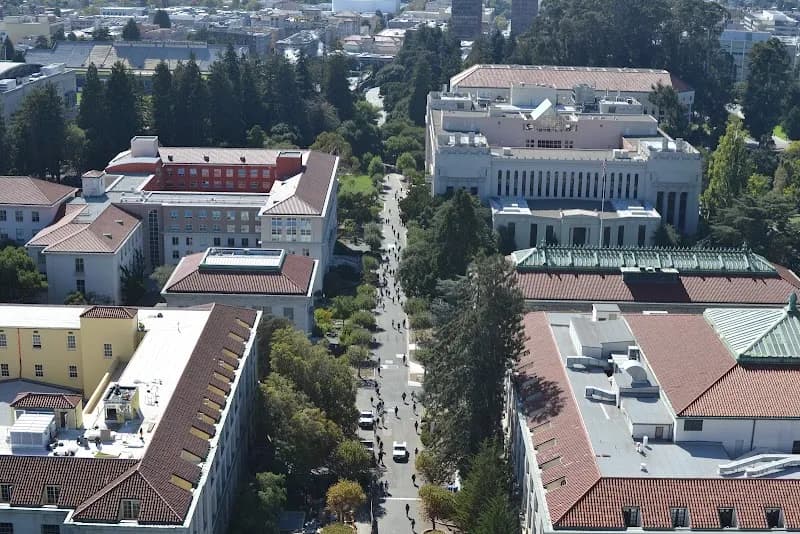 View of Sather Tower in Berkeley, CA