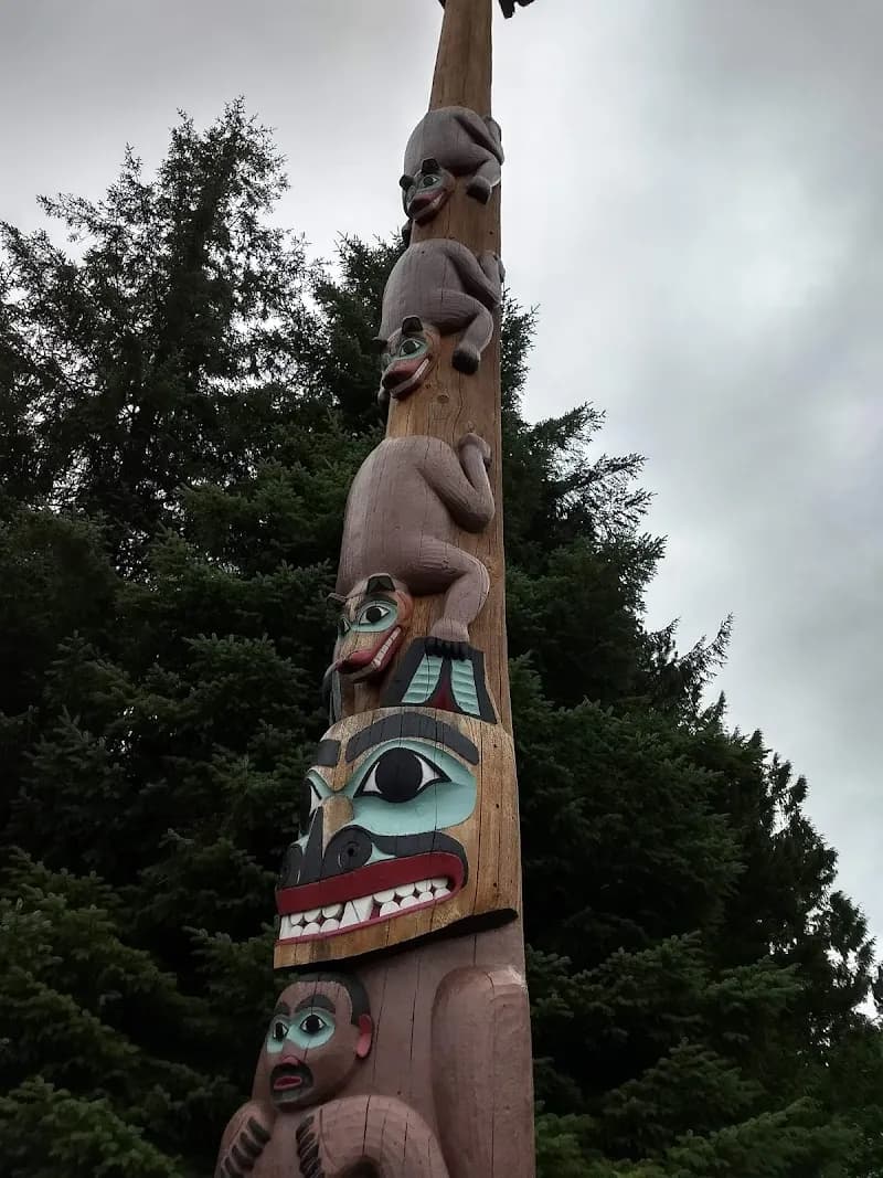 View of Saxman Totem Park in Juneau, AK
