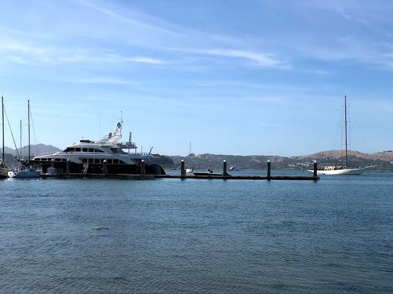 View of Schoonmaker Point Marina in Sausalito, CA