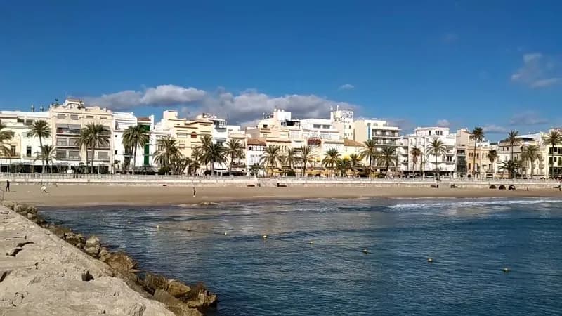 View of Sitges Beach in Sitges, CT
