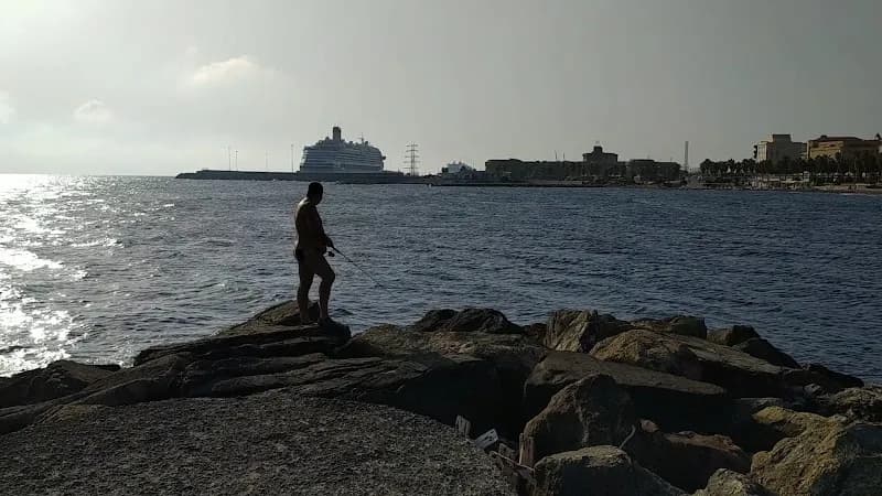 View of Spiaggia il pirgo in Civitavecchia, Lazio