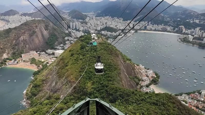 View of Sugar Loaf cable car in Rio de Janeiro, RJ