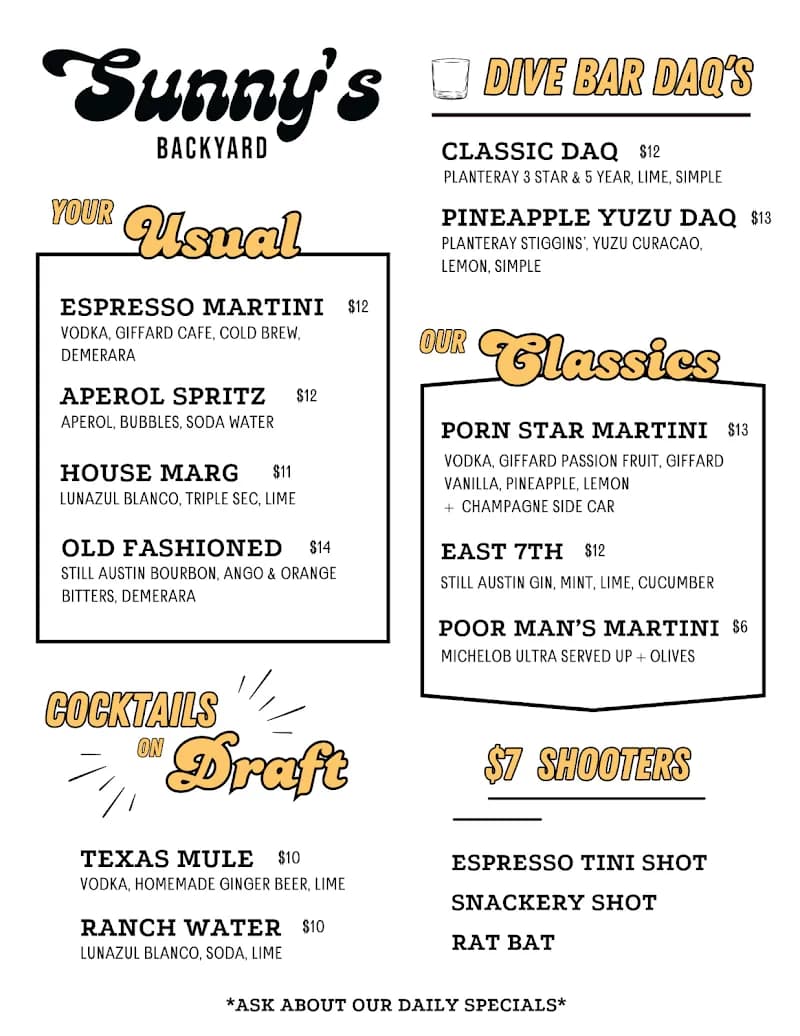 View of Sunny's Backyard in Kyle, TX