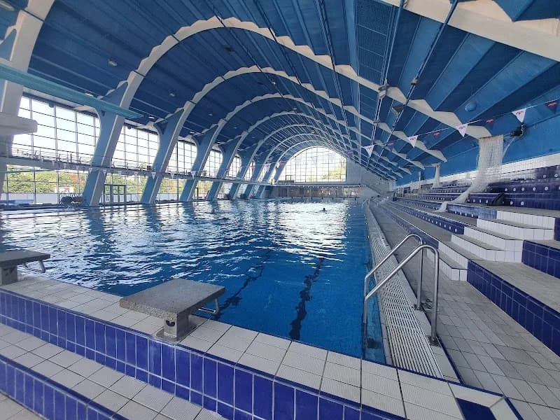 View of Swimming Stadium Podolí in Holešovice, CZ