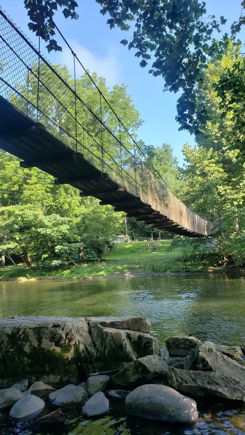 View of Swinging Bridge in Townsend, TN