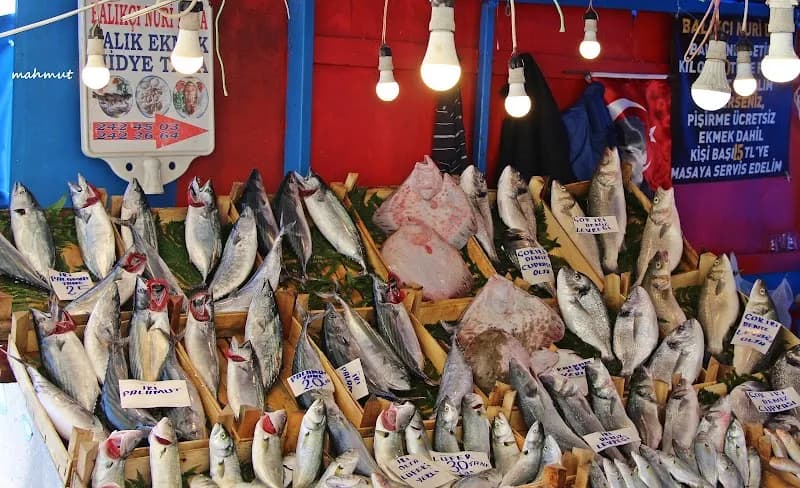 View of Tarihi Sarıyer Balıkçılar Çarşısı in Sarıyer, Istanbul