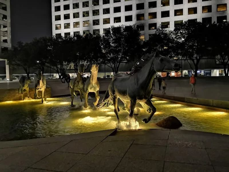 View of The Mustangs of Las Colinas Sculpture and Museum and Visitors Center in Irving, TX