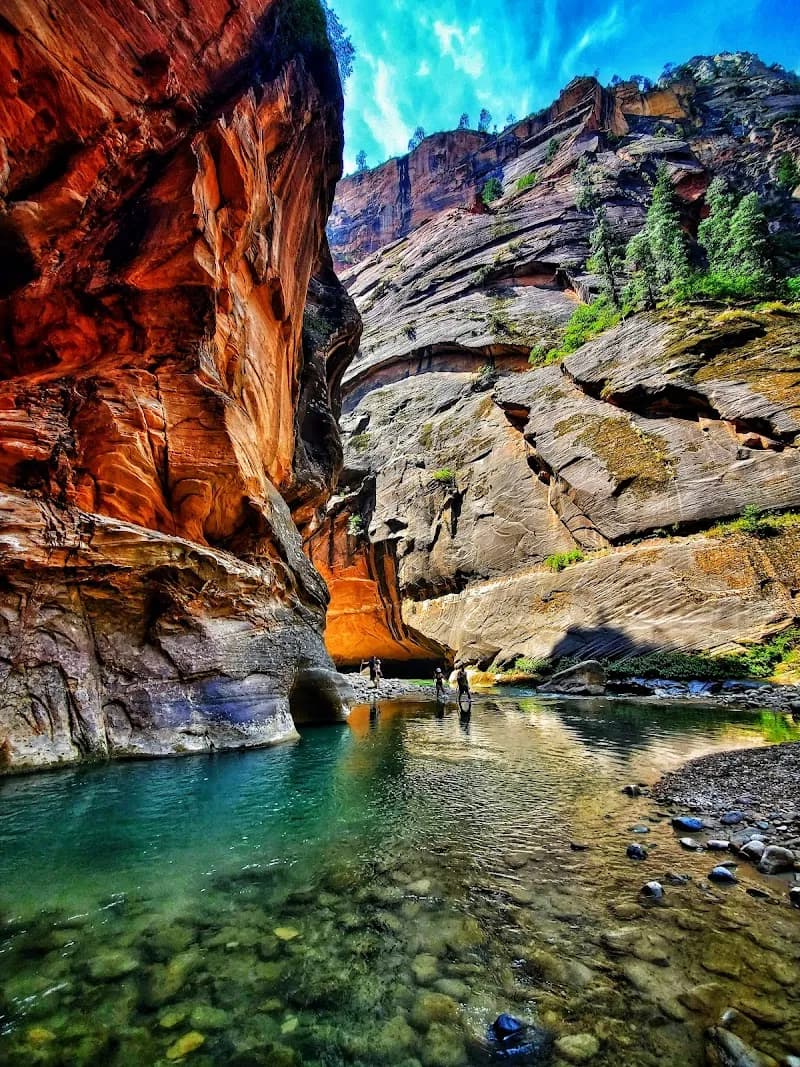The Narrows hiking area in Springdale, UT