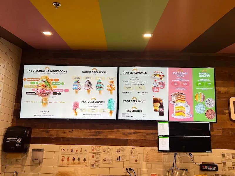 View of The Original Rainbow Cone in Skokie, IL