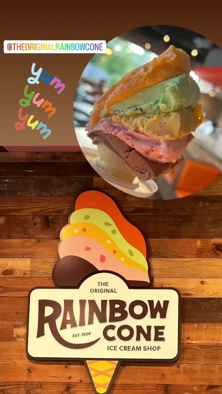 View of The Original Rainbow Cone in Skokie, IL