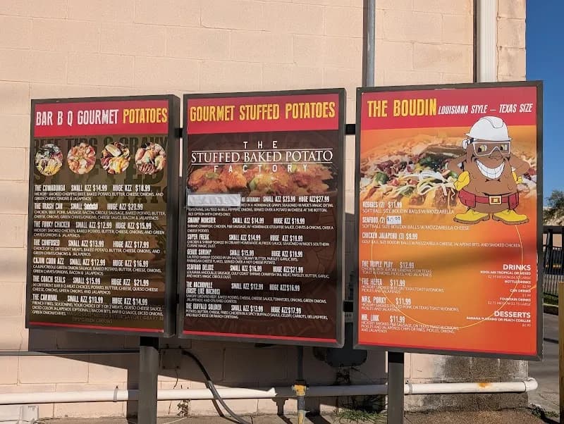 View of The Stuffed Baked Potato Factory in Stafford, TX