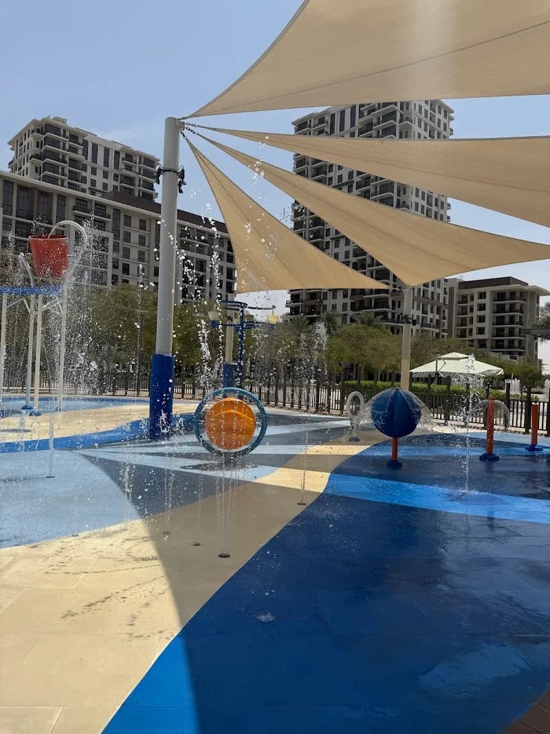 Town Square Splash Pad water park in The Springs, Dubai