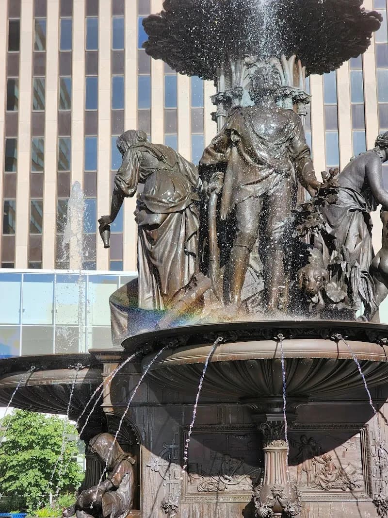 View of Tyler Davidson Fountain in Hyde Park, OH