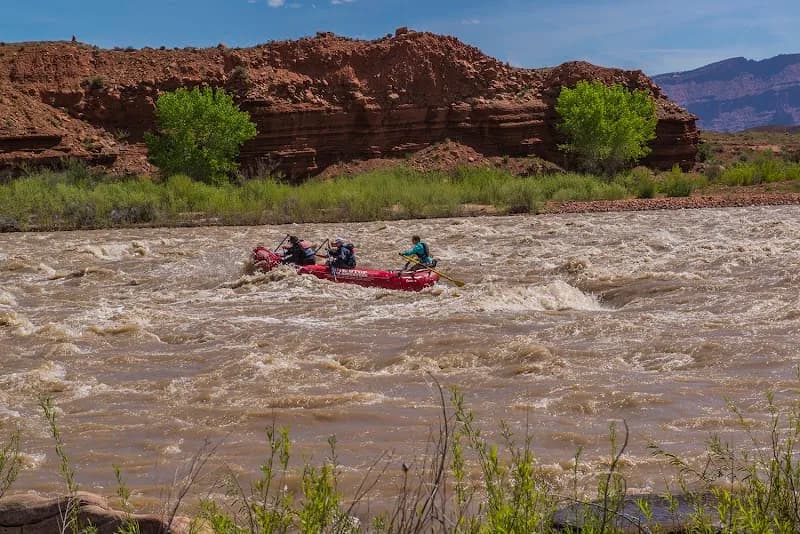 View of Utah 128 in Moab, UT