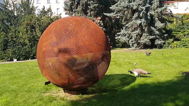 View of Vojanovy sady in Smíchov, CZ