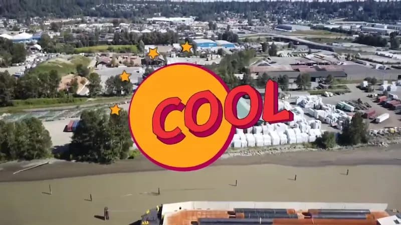 View of Westminster Pier Park in New Westminster, BC