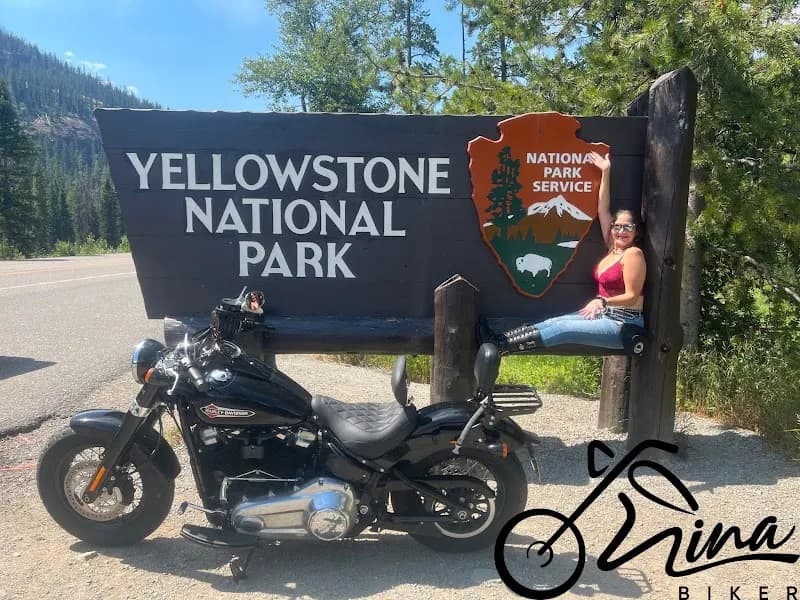 View of Yellowstone National Park sign / East Entrance in Cody, WY