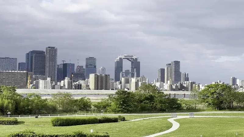 View of Yodogawa Greenway in Osaka, OS