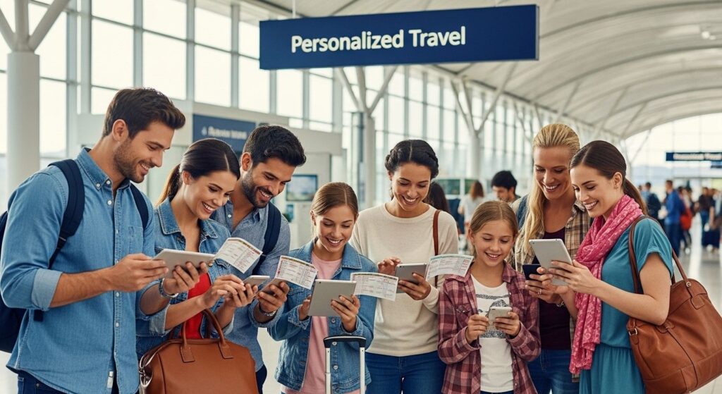 personalized travel airport scene