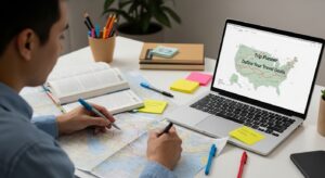 trip planner desk planning