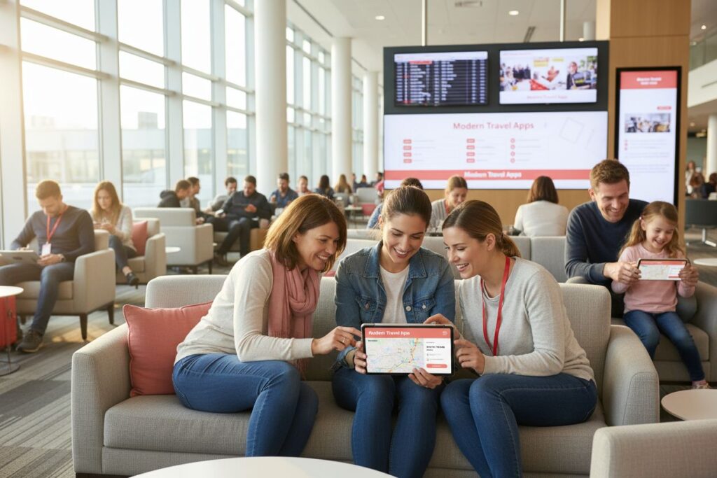 modern travel apps scene