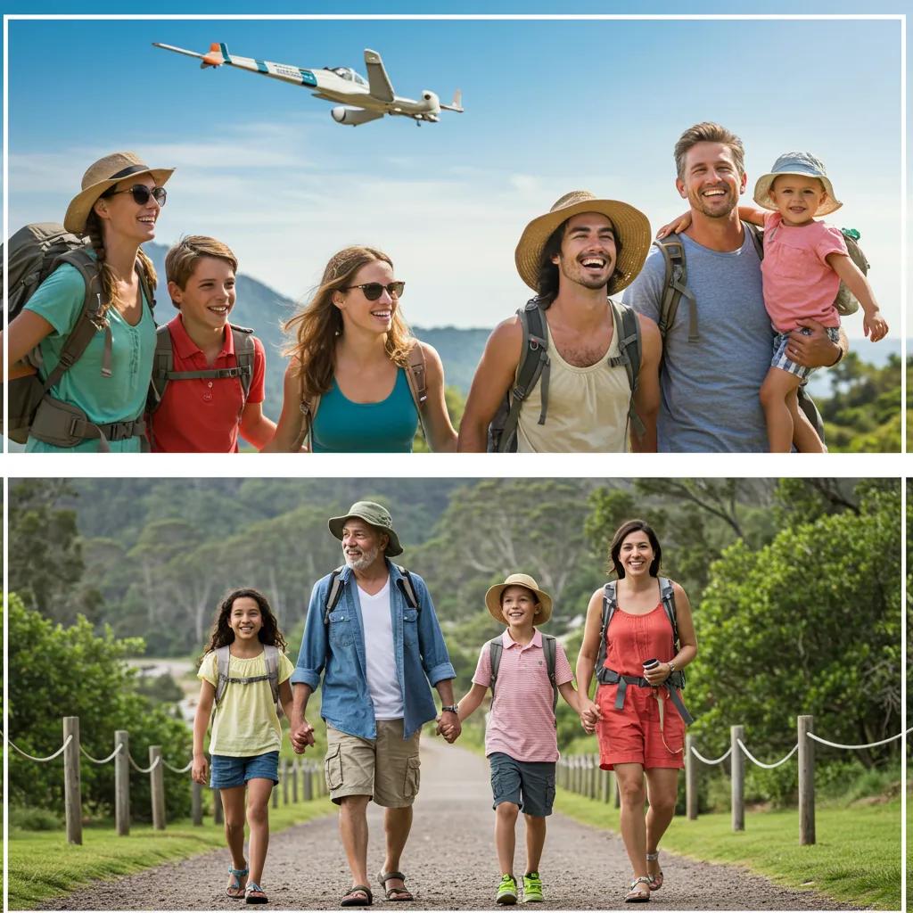 Family enjoying a personalized vacation with diverse activities, emphasizing joy and engagement