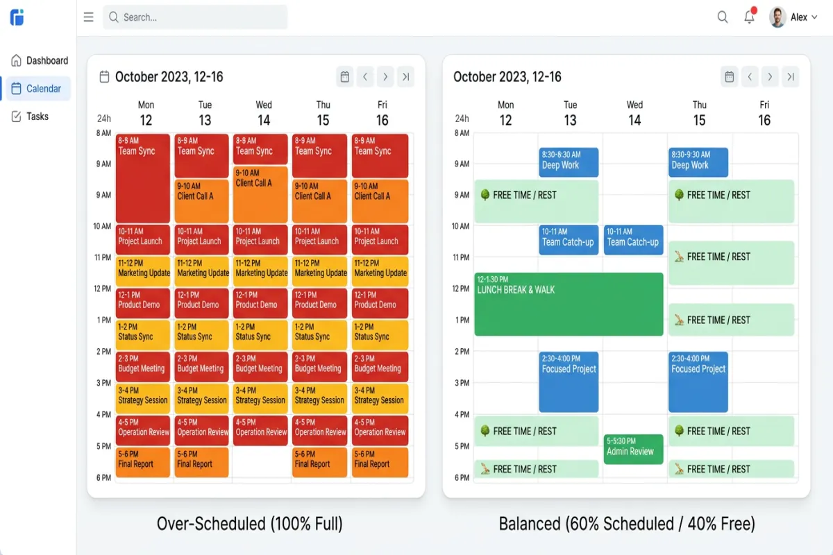Over-scheduled vs balanced vacation plan